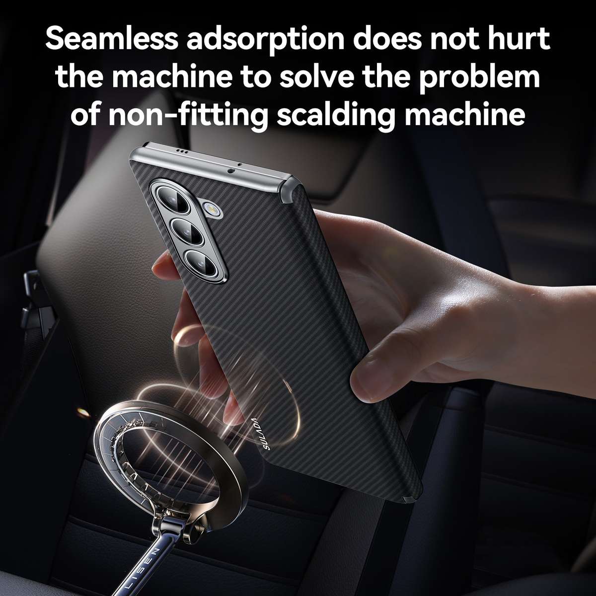 For Samsung Galaxy Z Fold5 SULADA 600D Kevlar Texture PC Shockproof Phone Case(Black)