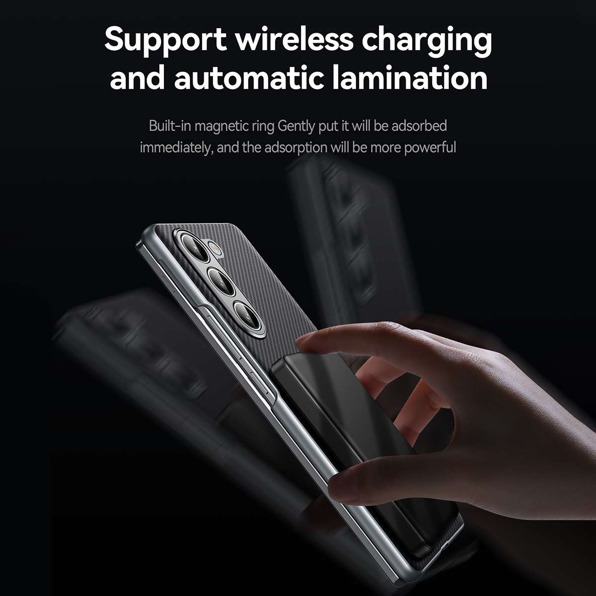 For Samsung Galaxy Z Fold5 SULADA 600D Kevlar Texture PC Shockproof Phone Case(Black)