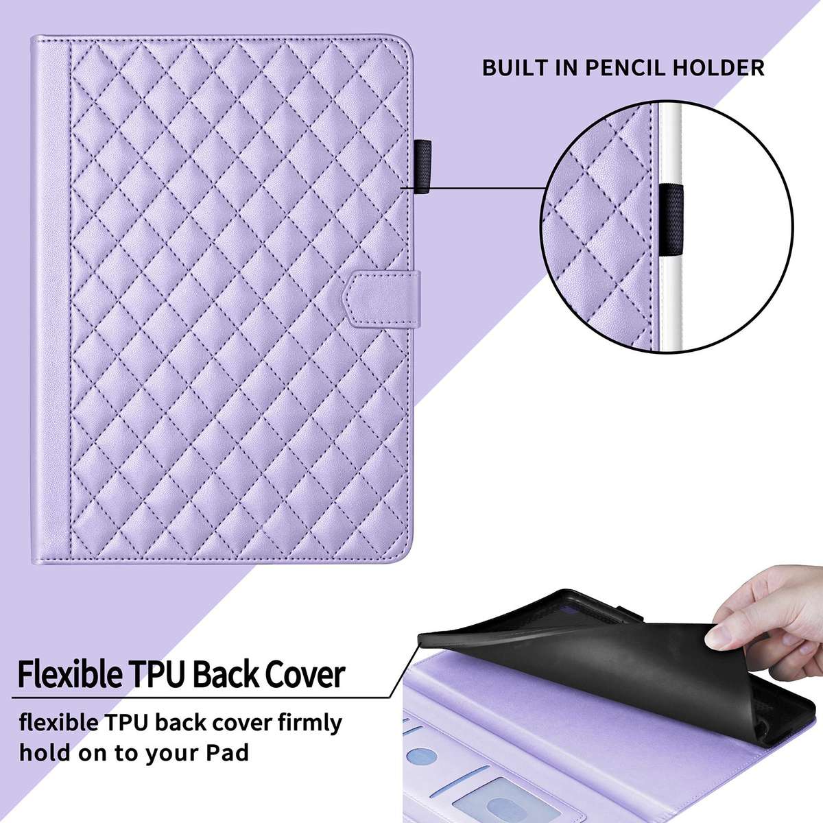For Xiaomi Redmi Pad 2 / Pad SE 2025 Rhombus Lattice Leather Tablet Case(Purple)