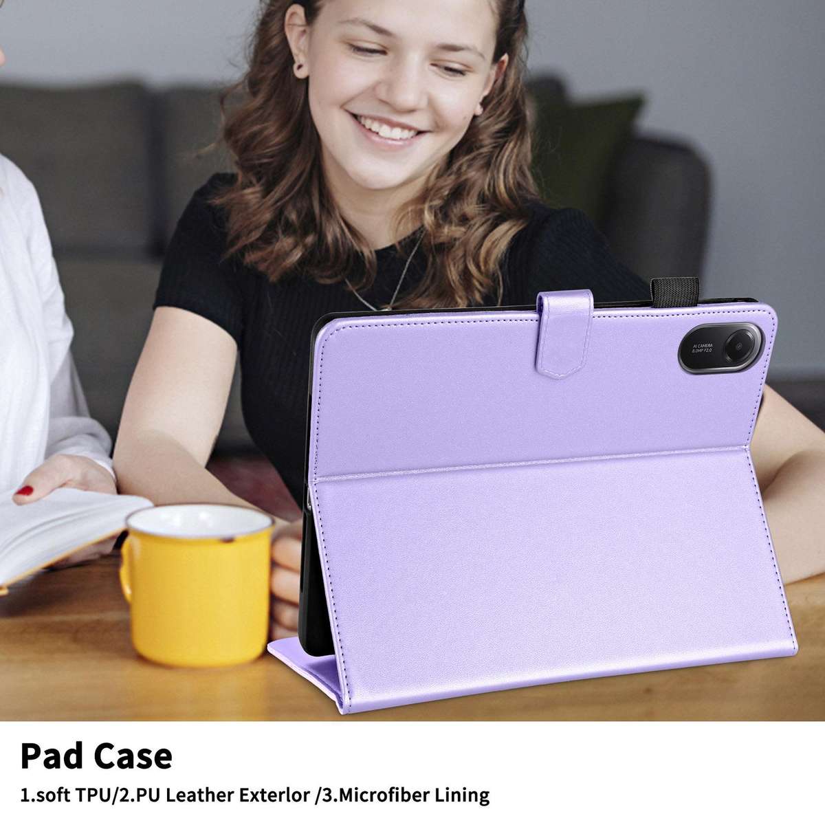 For Xiaomi Redmi Pad 2 / Pad SE 2025 Rhombus Lattice Leather Tablet Case(Purple)