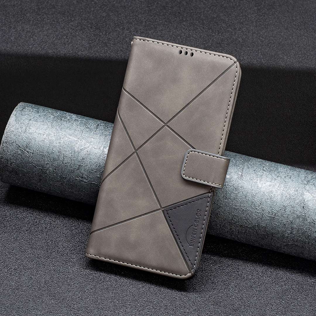 For Samsung Galaxy S24 FE 5G Magnetic Buckle Rhombus Texture Leather Phone Case(Grey)