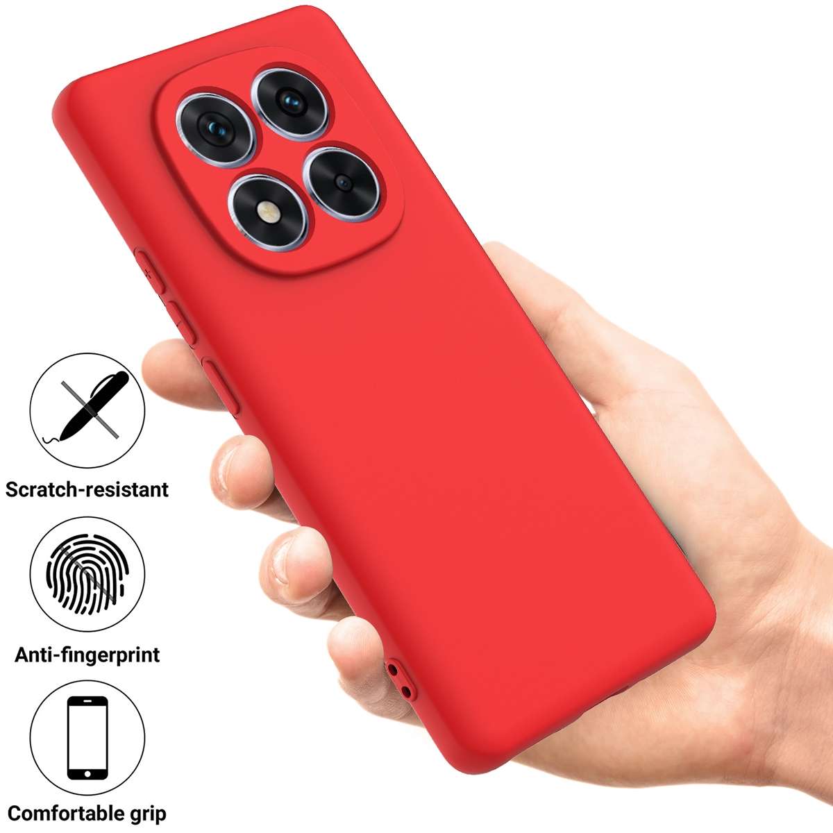 For Redmi Note 14 Pro 5G Solid Color Liquid Silicone Dropproof Full Coverage Phone Case(Red)