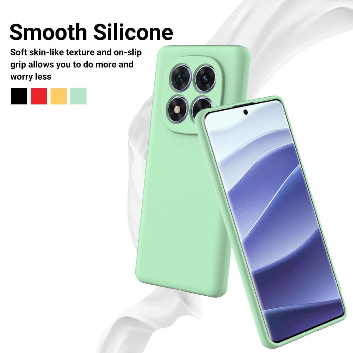 For Redmi Note 14 Pro 5G Solid Color Liquid Silicone Dropproof Full Coverage Phone Case(Red)
