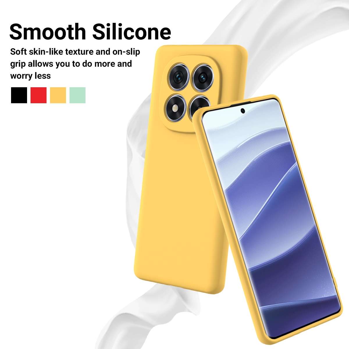 For Redmi Note 14 Pro 5G Solid Color Liquid Silicone Dropproof Full Coverage Phone Case(Red)