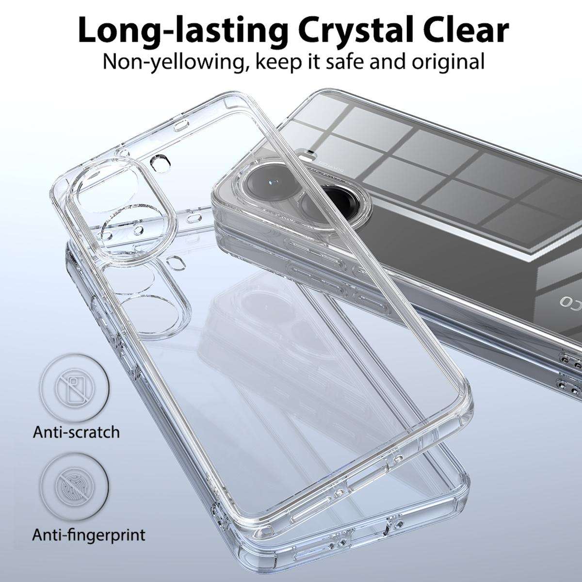 For Xiaomi Poco X7 Pro Scratchproof Acrylic TPU Phone Case(Transparent)