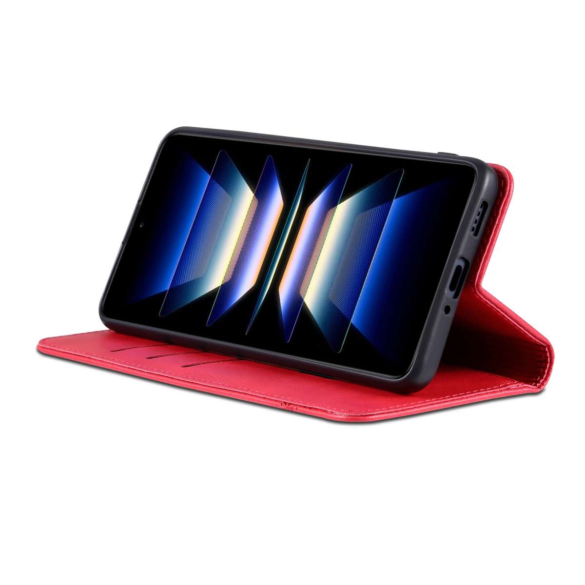 For Samsung Galaxy S24 FE 5G AZNS Magnetic Calf Texture Flip Leather Phone Case(Red)