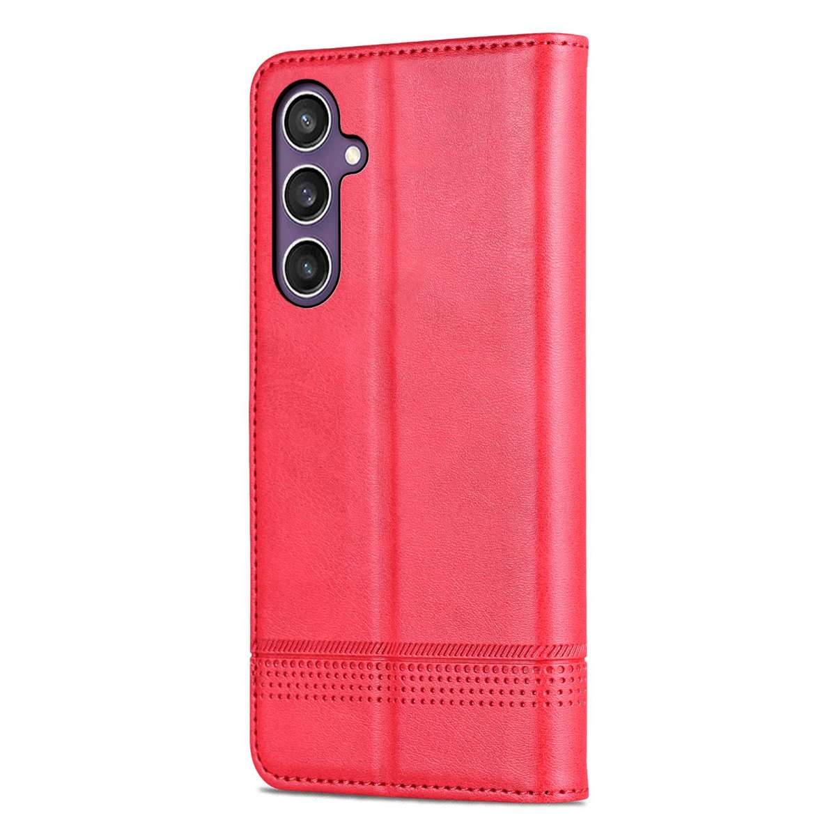 For Samsung Galaxy S25 FE 5G AZNS Magnetic Calf Texture Flip Leather Phone Case(Red)