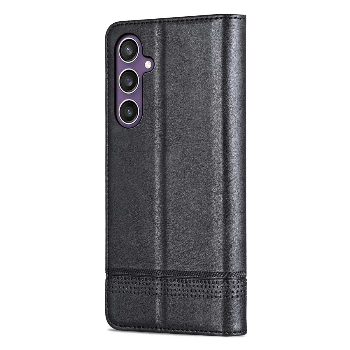 For Samsung Galaxy S25 FE 5G AZNS Magnetic Calf Texture Flip Leather Phone Case(Black)