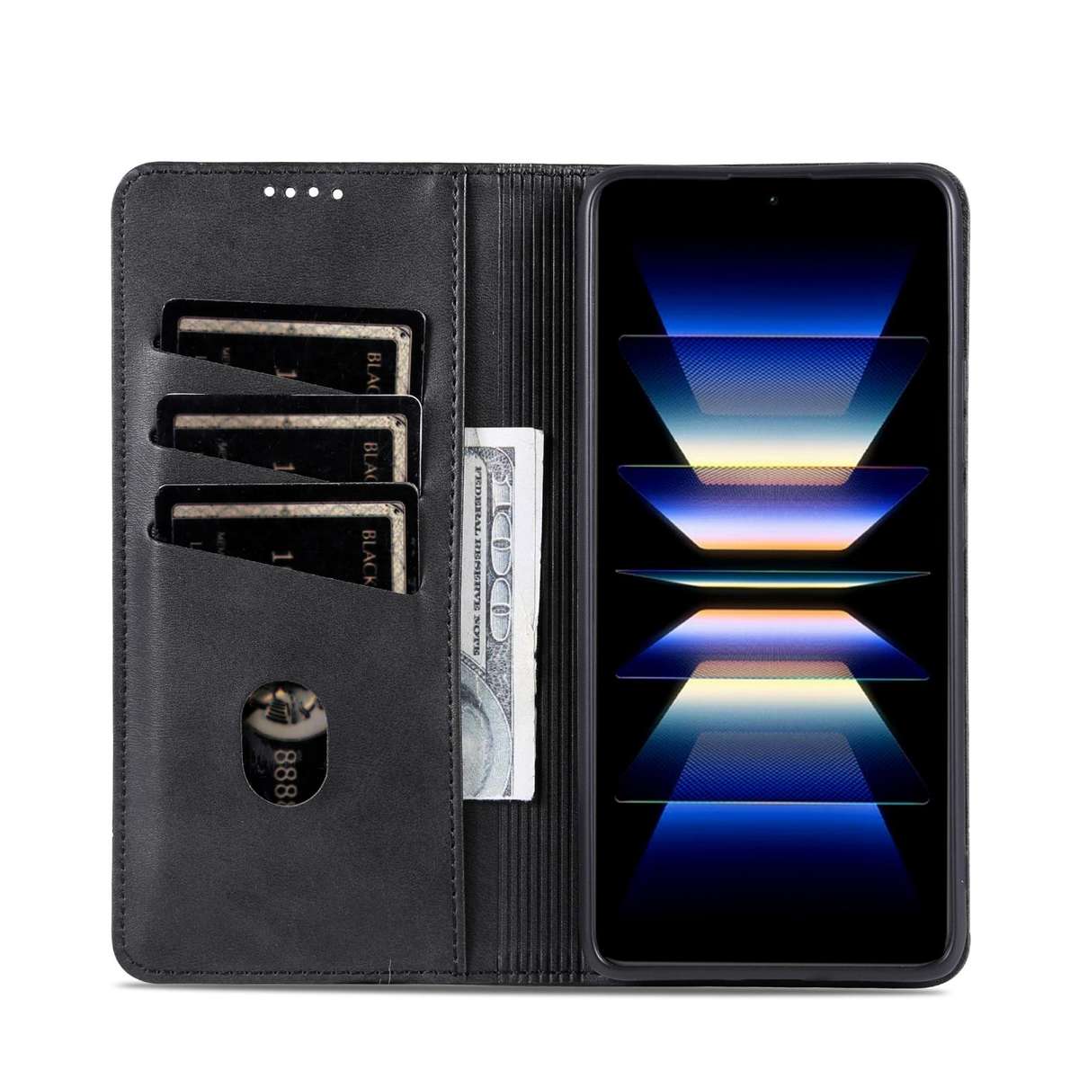 For Samsung Galaxy S25 FE 5G AZNS Magnetic Calf Texture Flip Leather Phone Case(Black)