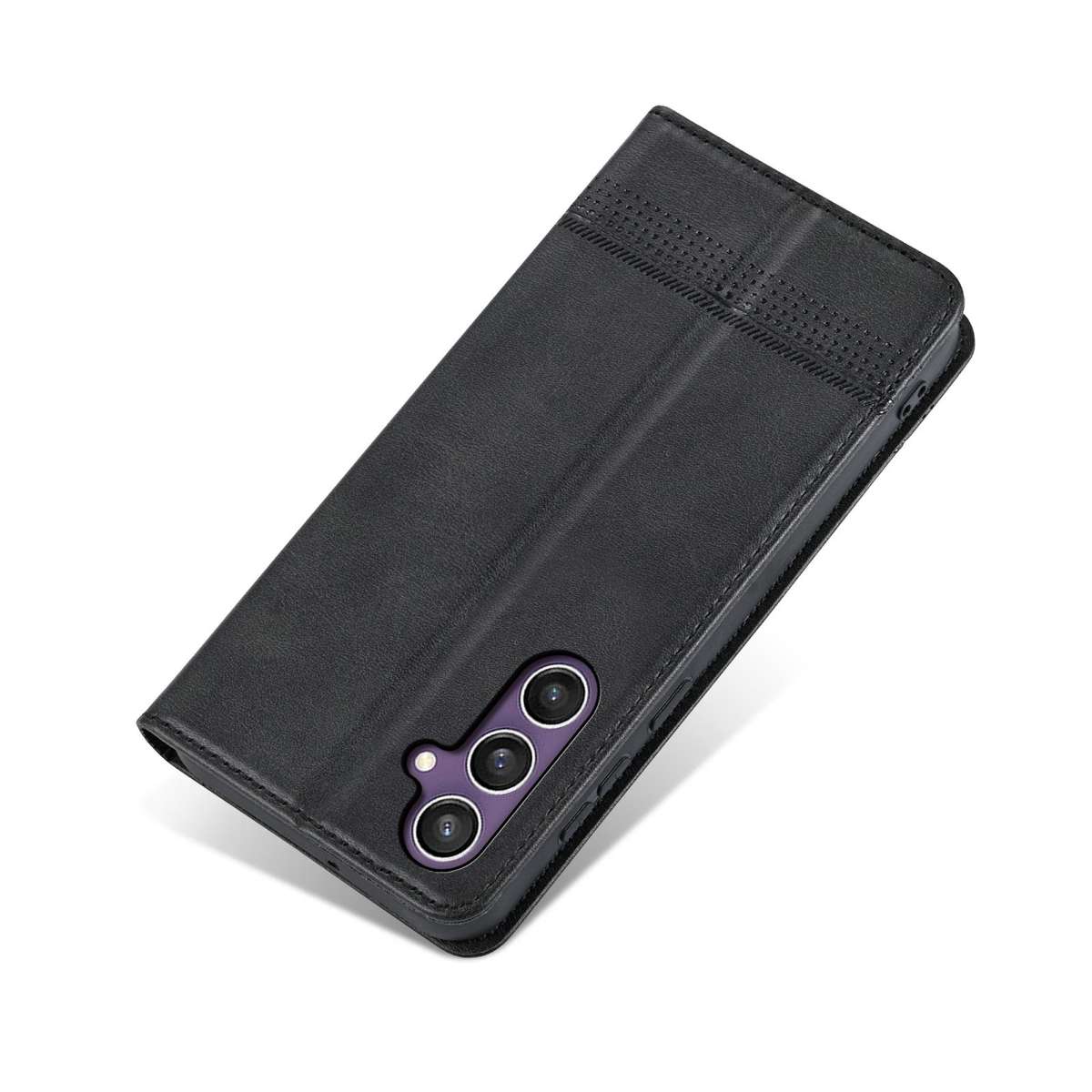 For Samsung Galaxy S25 FE 5G AZNS Magnetic Calf Texture Flip Leather Phone Case(Black)
