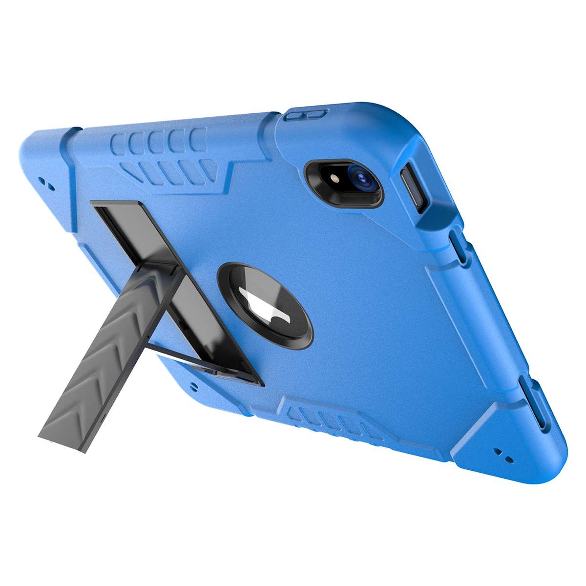 For iPad Air 11 2026 / 2025 / 2024 Armor Holder Silicone Hybrid PC Tablet Case(Blue)