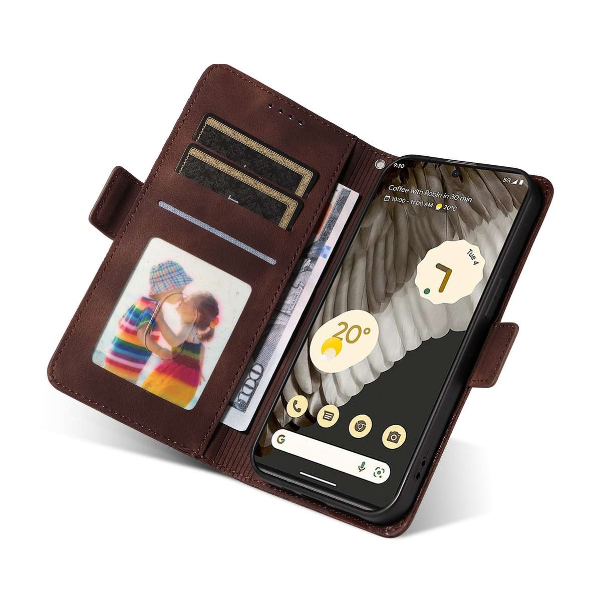 For Google Pixel 7 Pro Embossed Rhombus Starry Leather Phone Case(Brown)