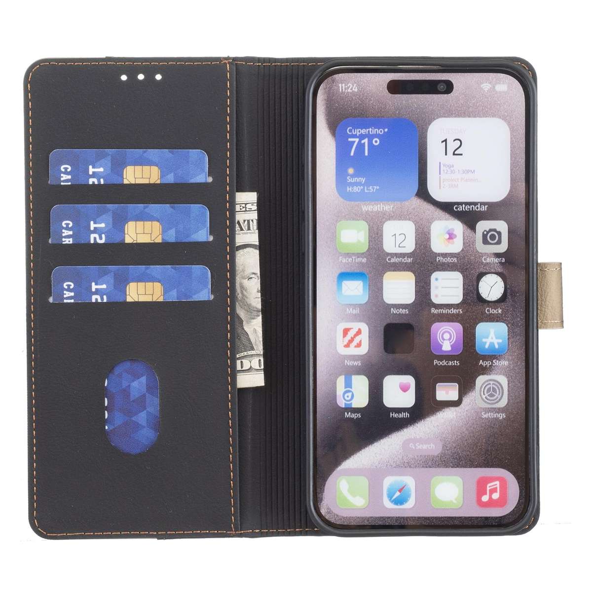 For iPhone 17e / 16e Color Matching RFID Anti-theft Leather Phone Case(Black)