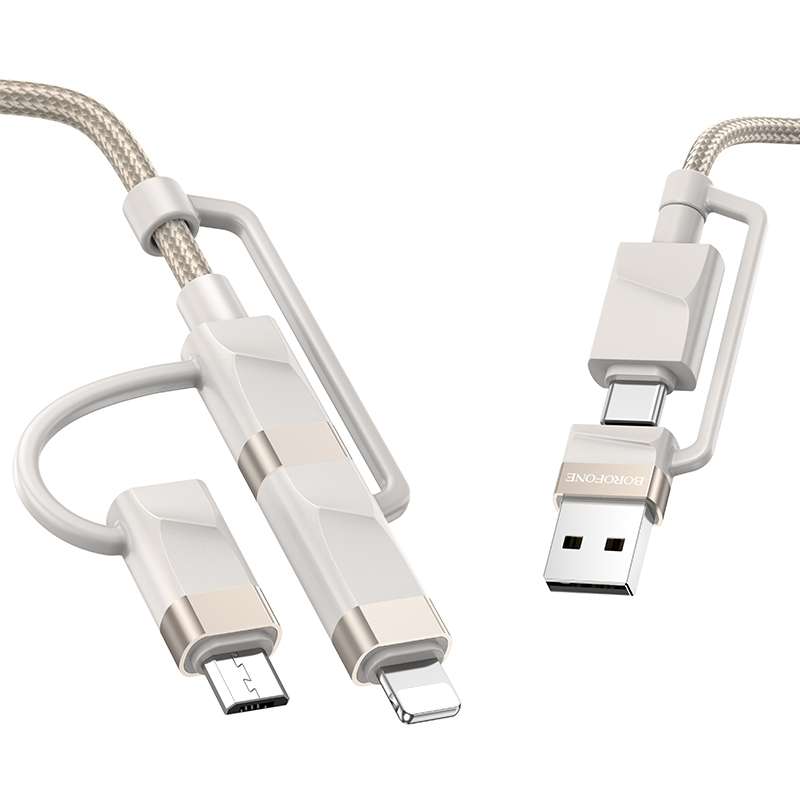 Borofone BU51 Settler 6 in 1 Charging Data Cable, Cable Length:2m(Grey)