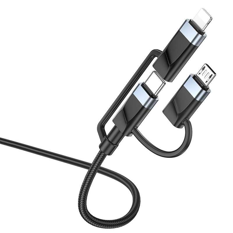 Borofone BU51 Settler 6 in 1 Charging Data Cable, Cable Length:2m(Black)