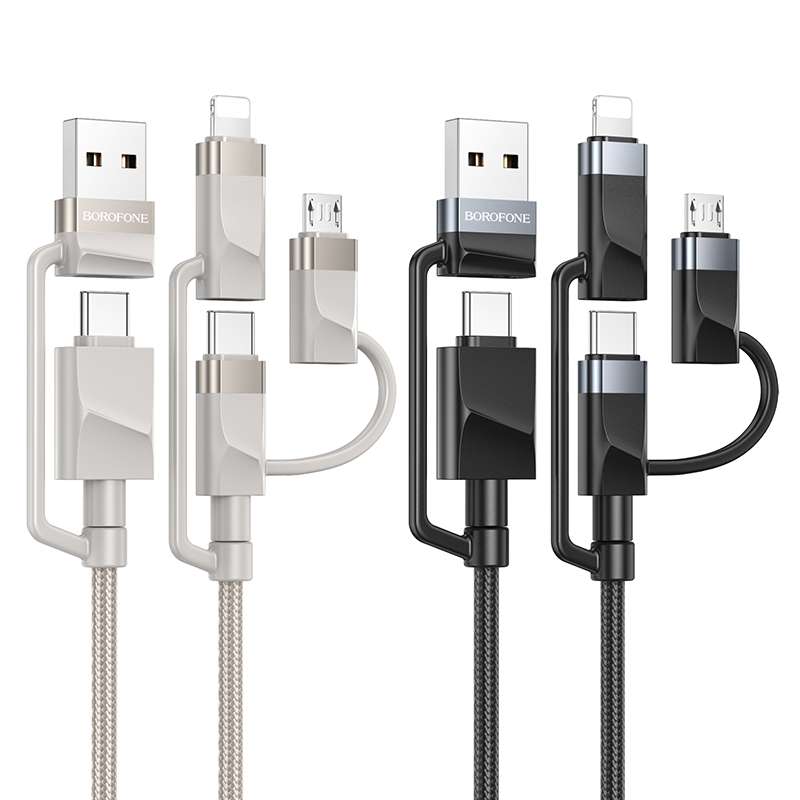 Borofone BU51 Settler 6 in 1 Charging Data Cable, Cable Length:2m(Black)