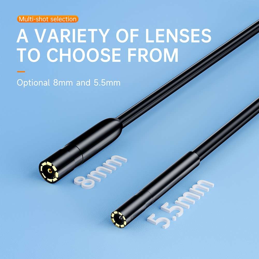 AN112 2 in 1 USB-C / Type-C + 8 Pin Interface 5.5mm HD Industry Endoscope, Length:10m Hard Tube