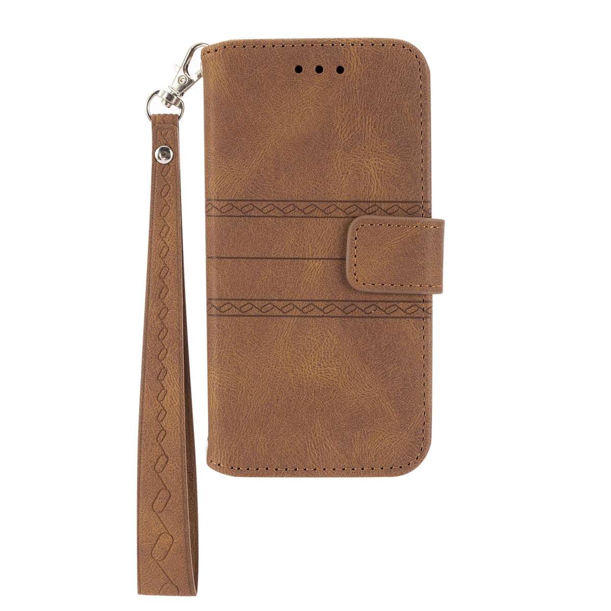 For Redmi K80 Ultra Embossed Stripes Skin Feel Leather Phone Case(Brown)