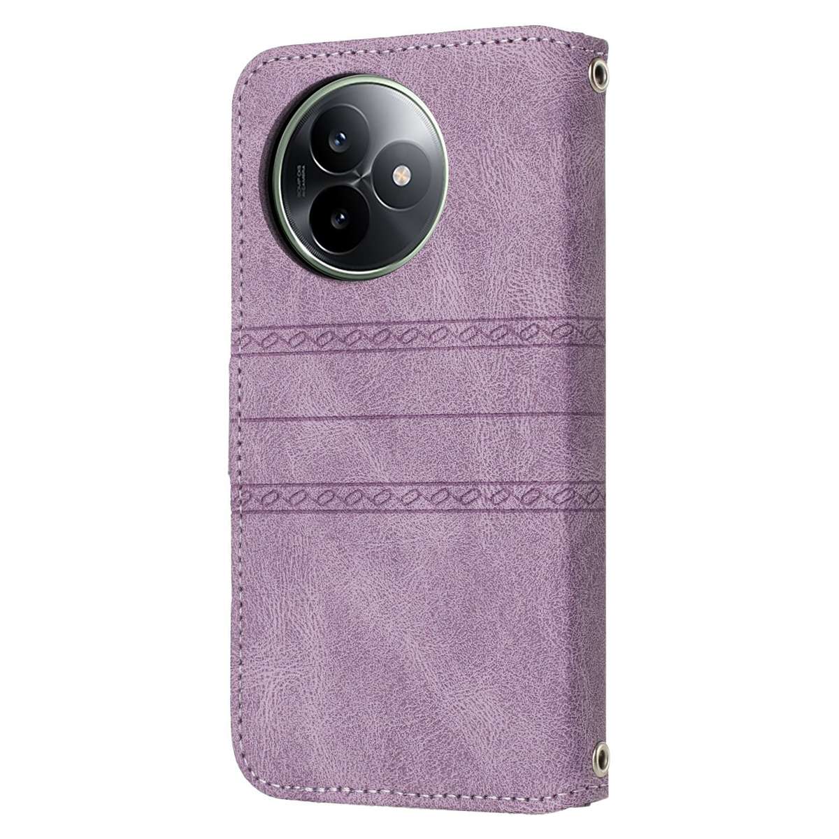 For Redmi K80 Ultra Embossed Stripes Skin Feel Leather Phone Case(Light Purple)