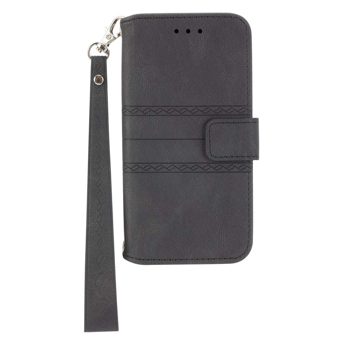 For Redmi K80 Ultra Embossed Stripes Skin Feel Leather Phone Case(Black)