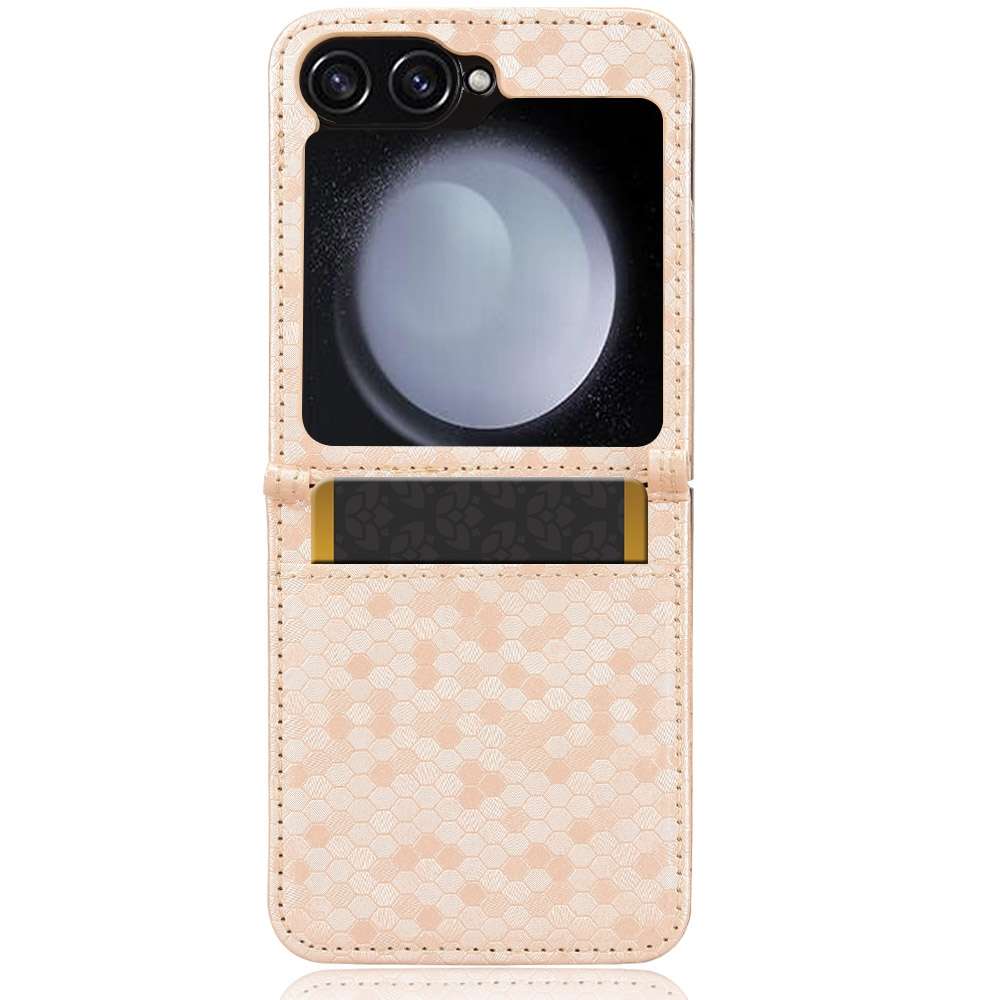 For Samsung Galaxy Z Flip7 FE / Z Flip6 5G Honeycomb Dot Texture Leather Phone Case(Gold)