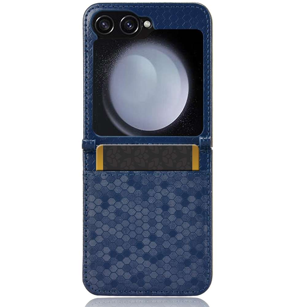 For Samsung Galaxy Z Flip7 FE / Z Flip6 5G Honeycomb Dot Texture Leather Phone Case(Blue)
