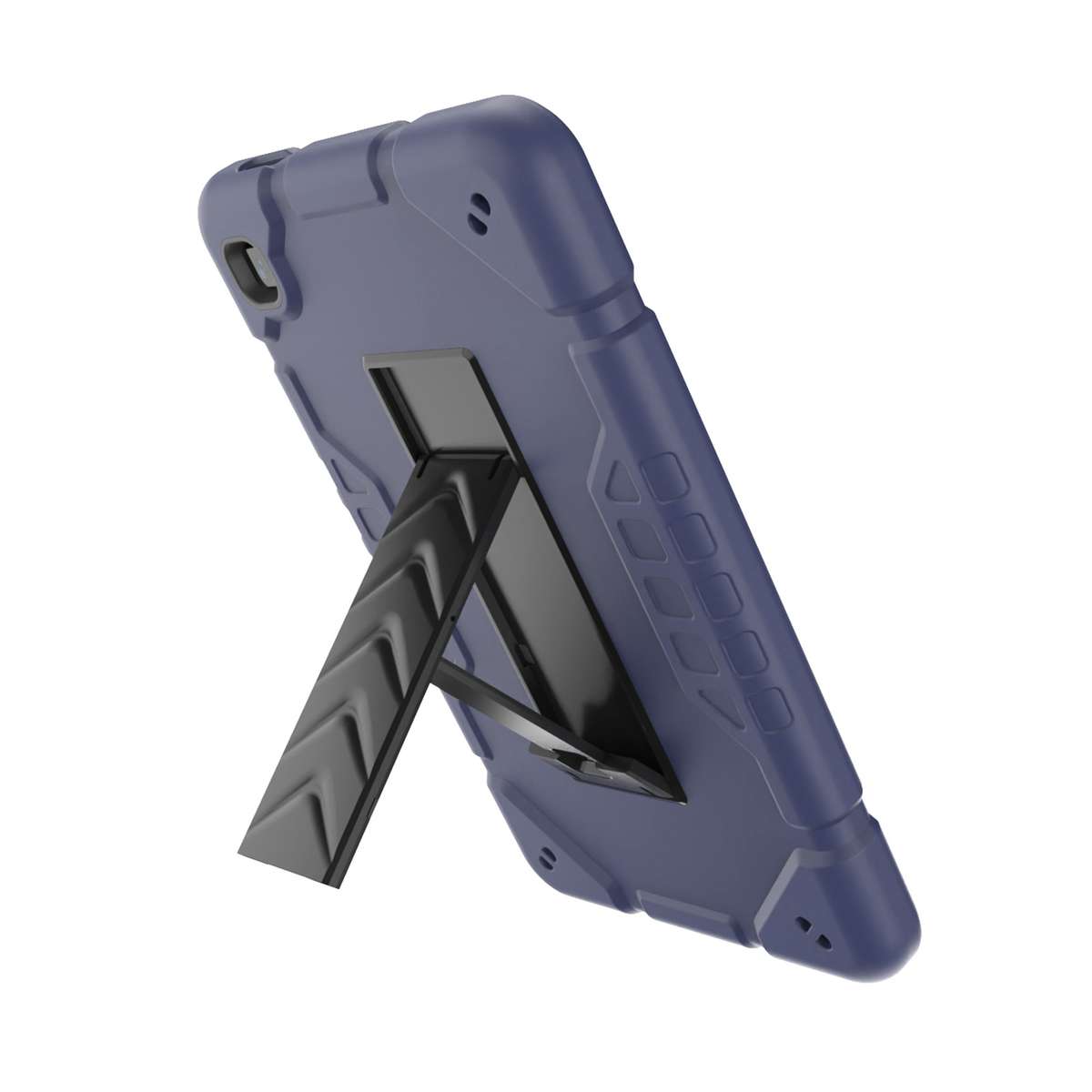 For Samsung Galaxy Tab A7 Lite Armor Holder Silicone Hybrid PC Tablet Case(Navy Blue Black)