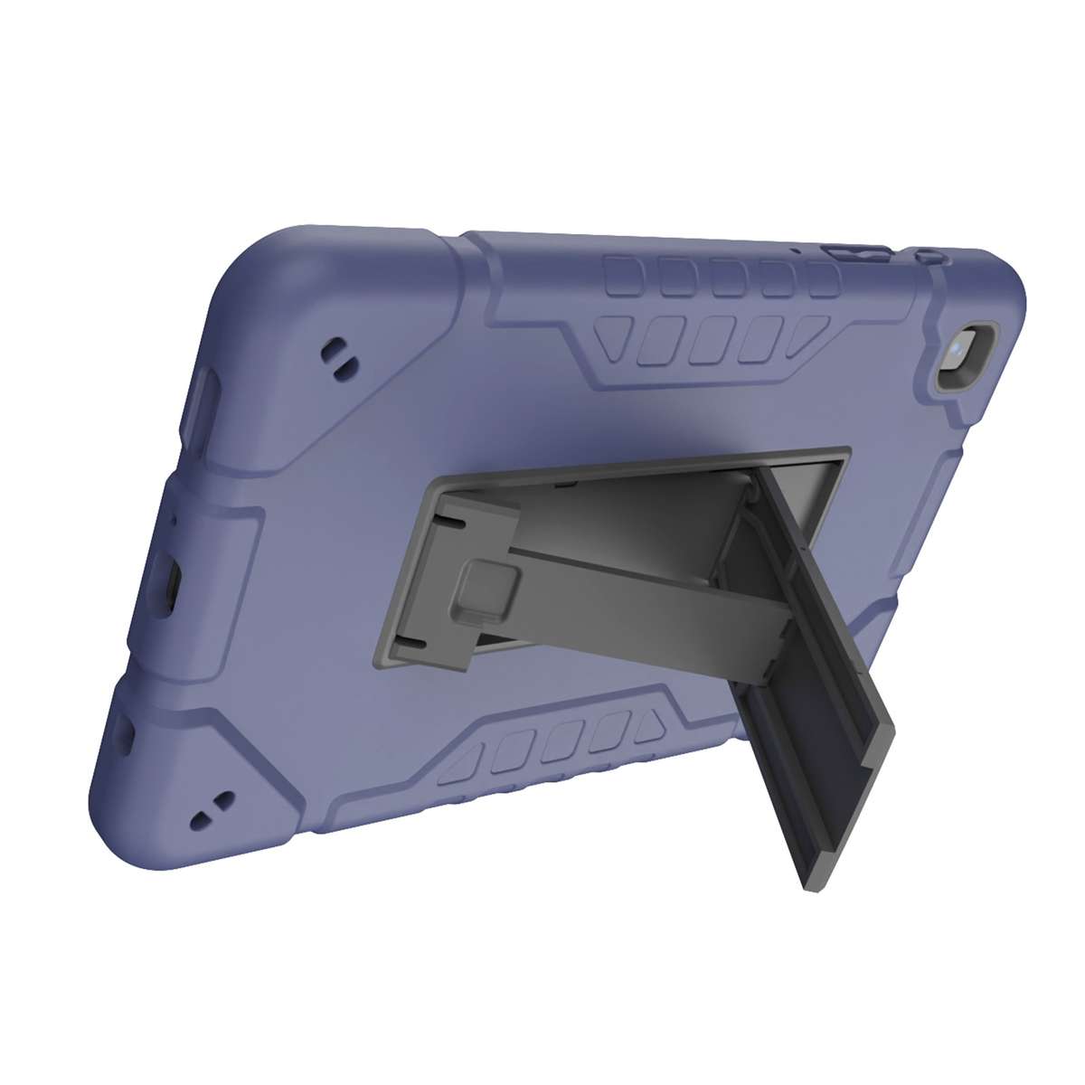 For Samsung Galaxy Tab A7 Lite Armor Holder Silicone Hybrid PC Tablet Case(Navy Blue Black)