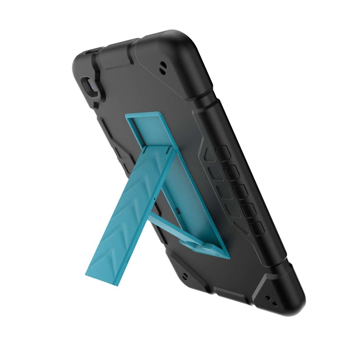 For Samsung Galaxy Tab A7 Lite Armor Holder Silicone Hybrid PC Tablet Case(Black Blue)