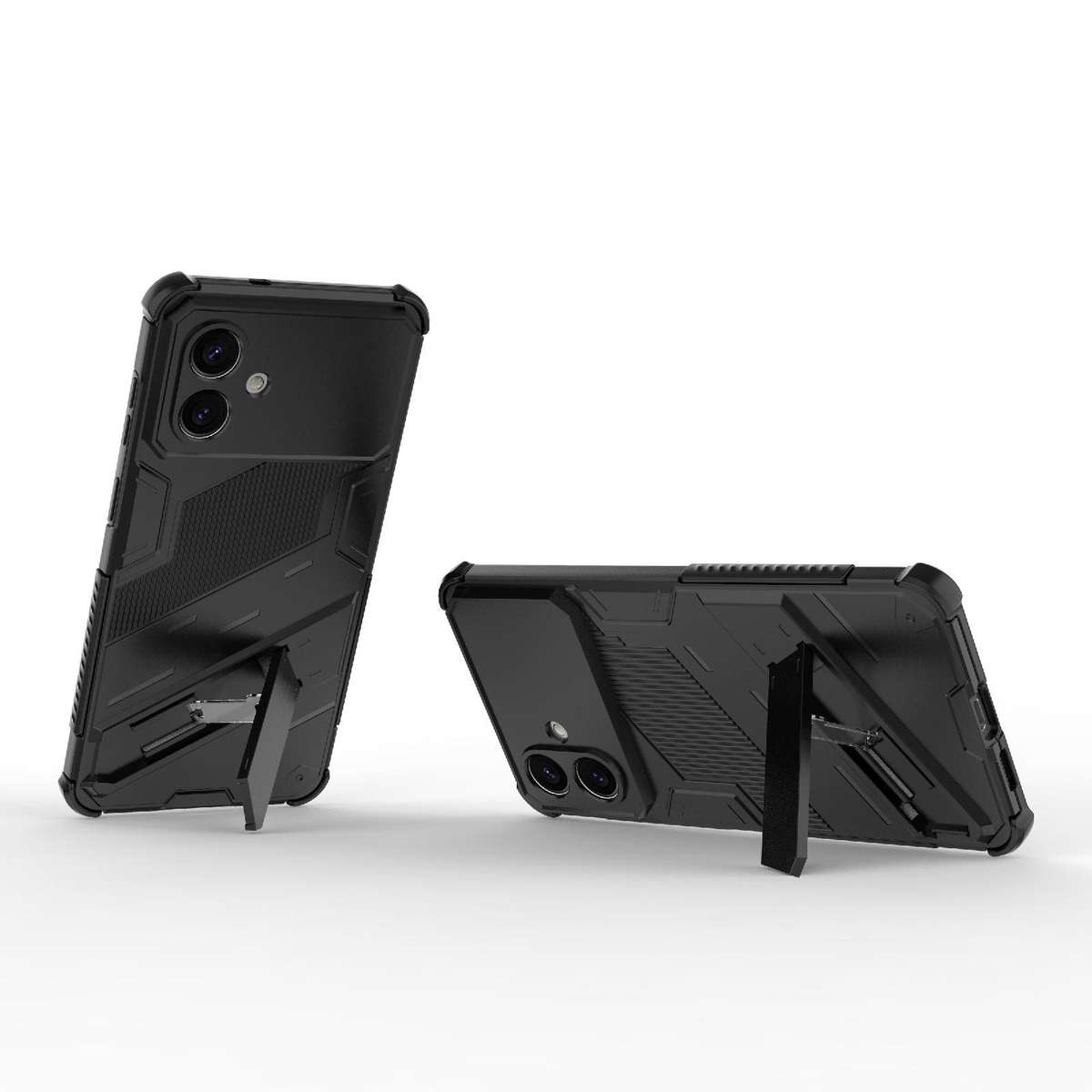 For Samsung Galaxy S26 Edge 5G Punk Armor 2 in 1 PC + TPU Shockproof Phone Case with I ... (Black)