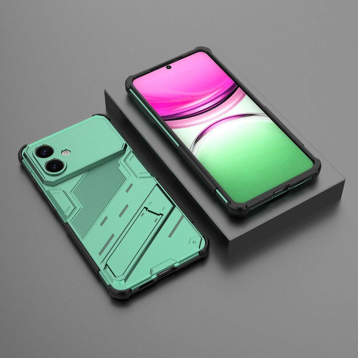 For Samsung Galaxy S26 Edge 5G Punk Armor 2 in 1 PC + TPU Shockproof Phone Case with I ... (Green)