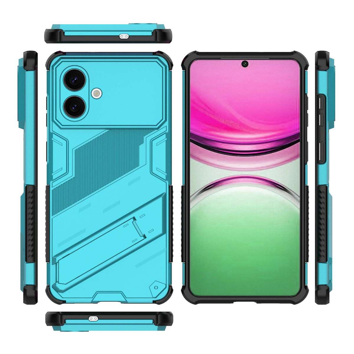For Samsung Galaxy S26 Edge 5G Punk Armor 2 in 1 PC + TPU Shockproof Phone Case with In ... (Blue)