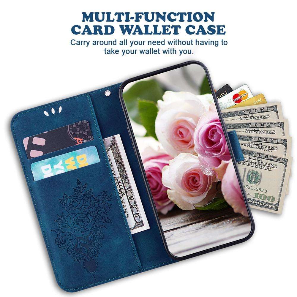 For Redmi K80 / K80 Pro / Xiaomi Poco F7 Pro Butterfly Rose Embossed Leather Phone Case(Blue)