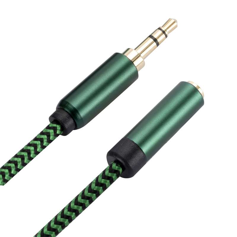 2m AUX 3.5mm Male to 3.5mm Female Cable Audio Cable(Green)