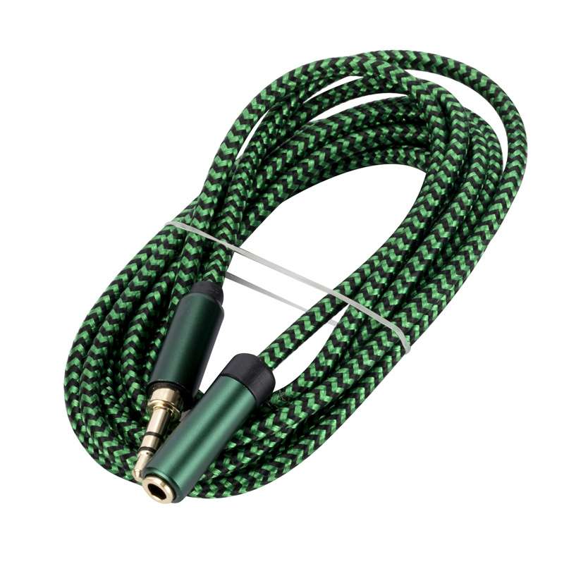 2m AUX 3.5mm Male to 3.5mm Female Cable Audio Cable(Green)