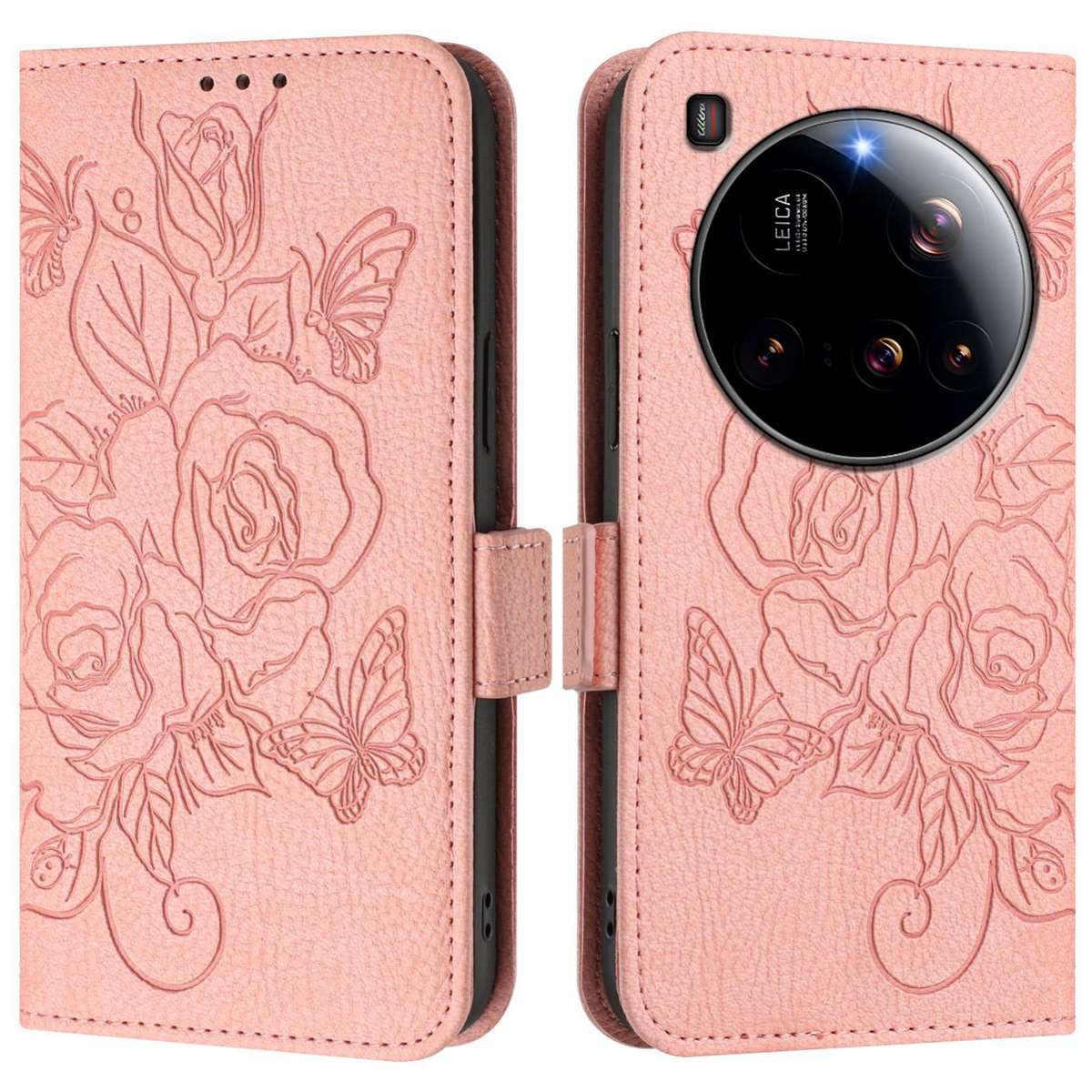For Xiaomi 15 Ultra Embossed Rose RFID Anti-theft Leather Phone Case(Pink)
