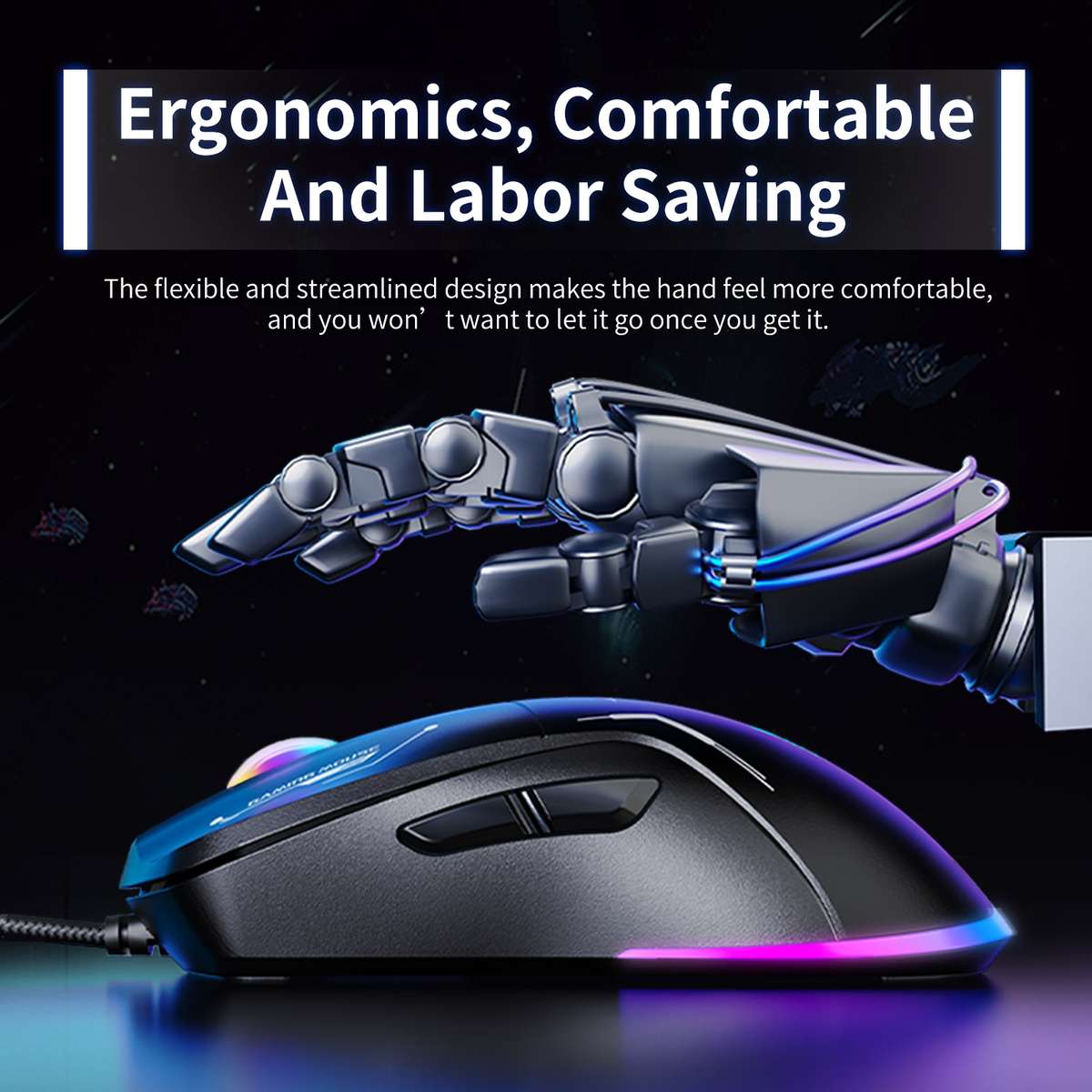 ONIKUMA CW917 RGB 3600DPI Wired Mouse(Black)
