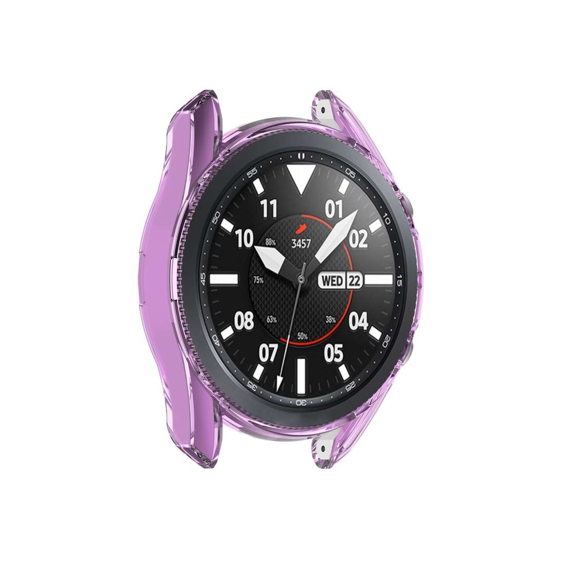 For Samsung Galaxy Watch 3 45mm Transparent TPU Watch Protective Case (Purple)