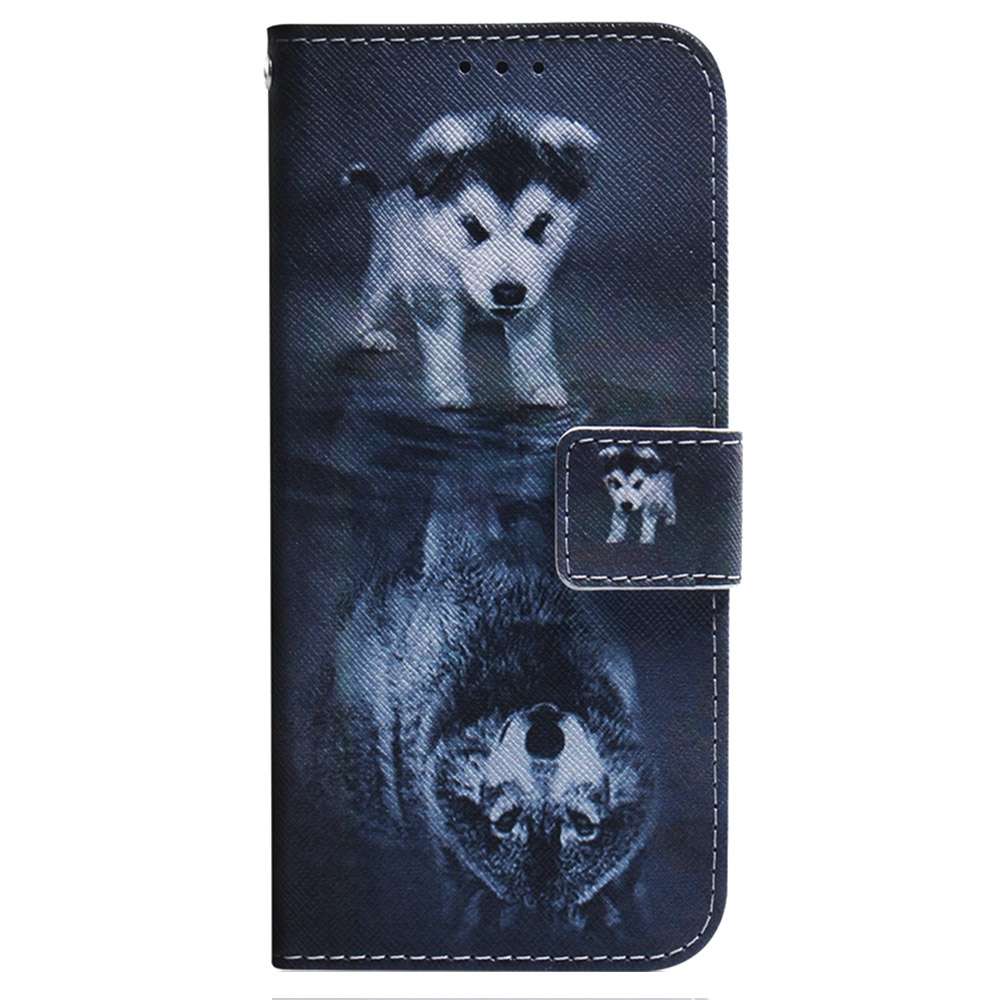 For Samsung Galaxy S25 Ultra 5G Coloured Drawing Flip Leather Phone Case(Wolf and Dog)