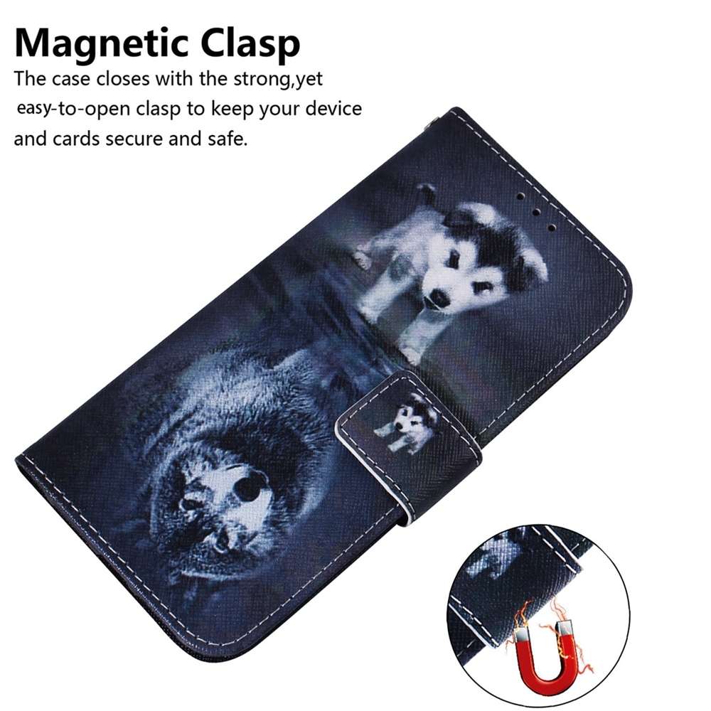 For Samsung Galaxy S25 Ultra 5G Coloured Drawing Flip Leather Phone Case(Wolf and Dog)