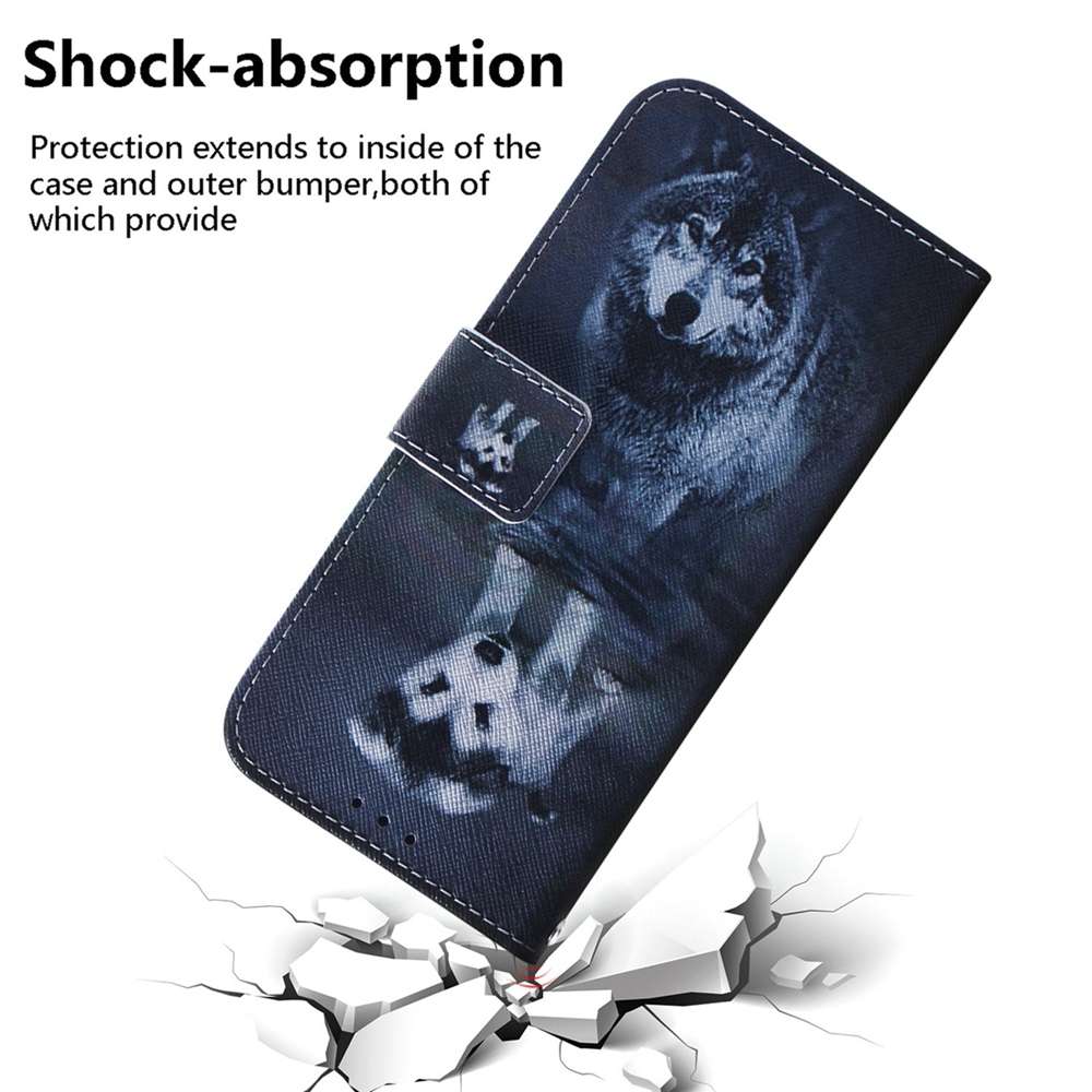 For Samsung Galaxy S25 Ultra 5G Coloured Drawing Flip Leather Phone Case(Wolf and Dog)