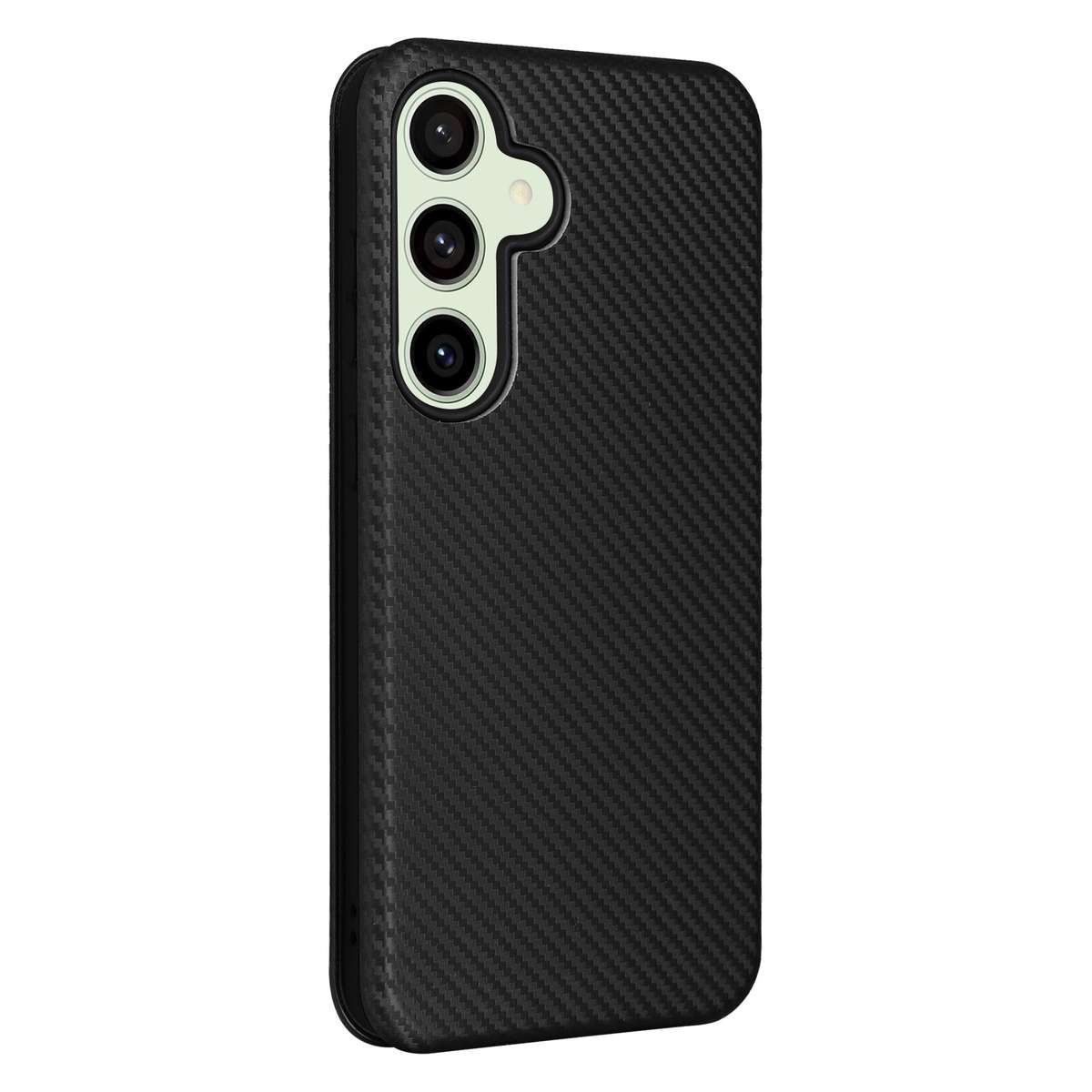 For Samsung Galaxy S24 FE 5G Carbon Fiber Texture Flip Leather Phone Case(Black)