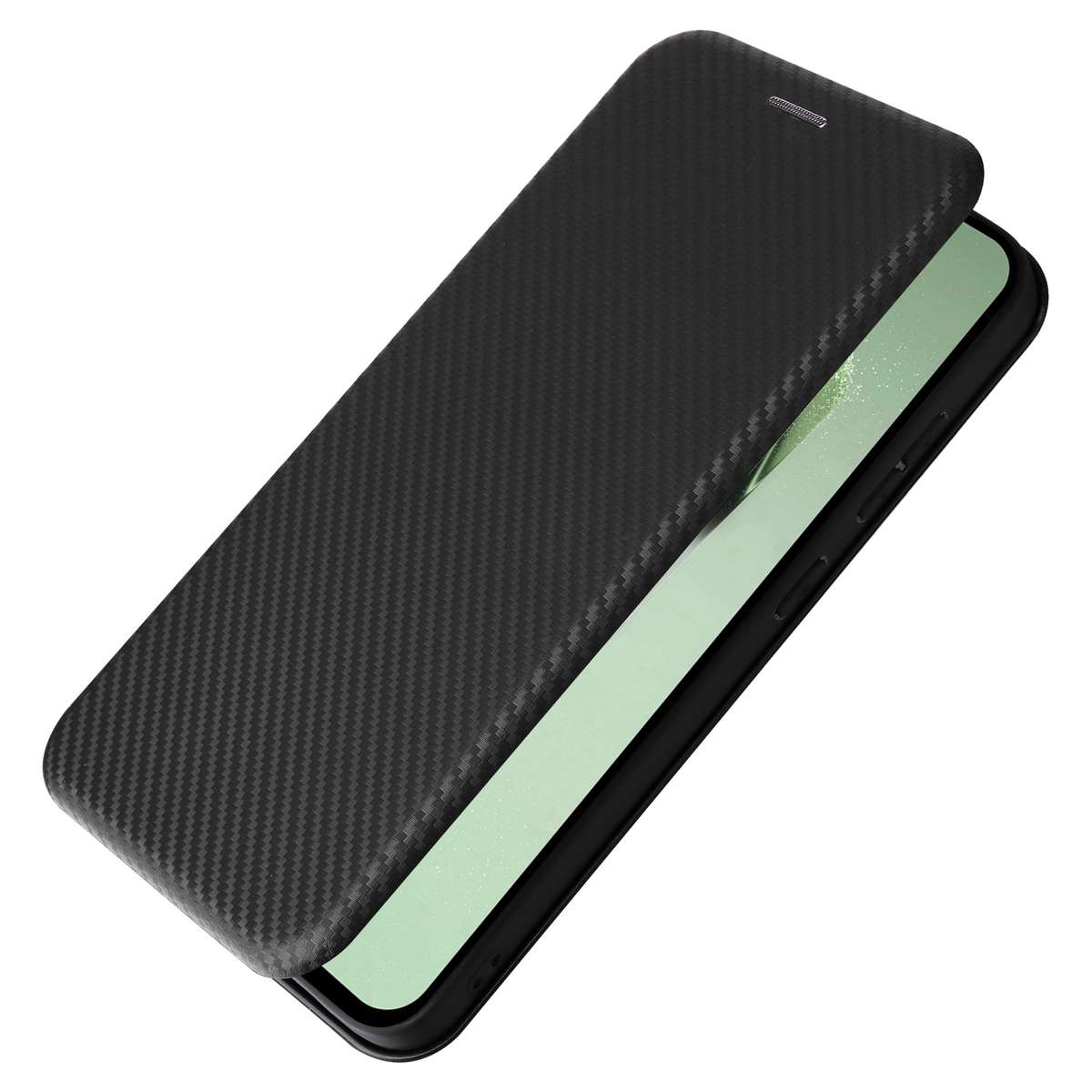 For Samsung Galaxy S24 FE 5G Carbon Fiber Texture Flip Leather Phone Case(Black)