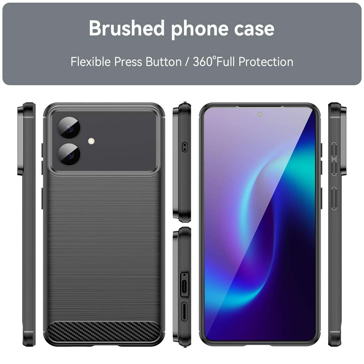For Samsung Galaxy S26 Edge 5G Carbon Fiber Brushed Texture TPU Phone Case(Black)