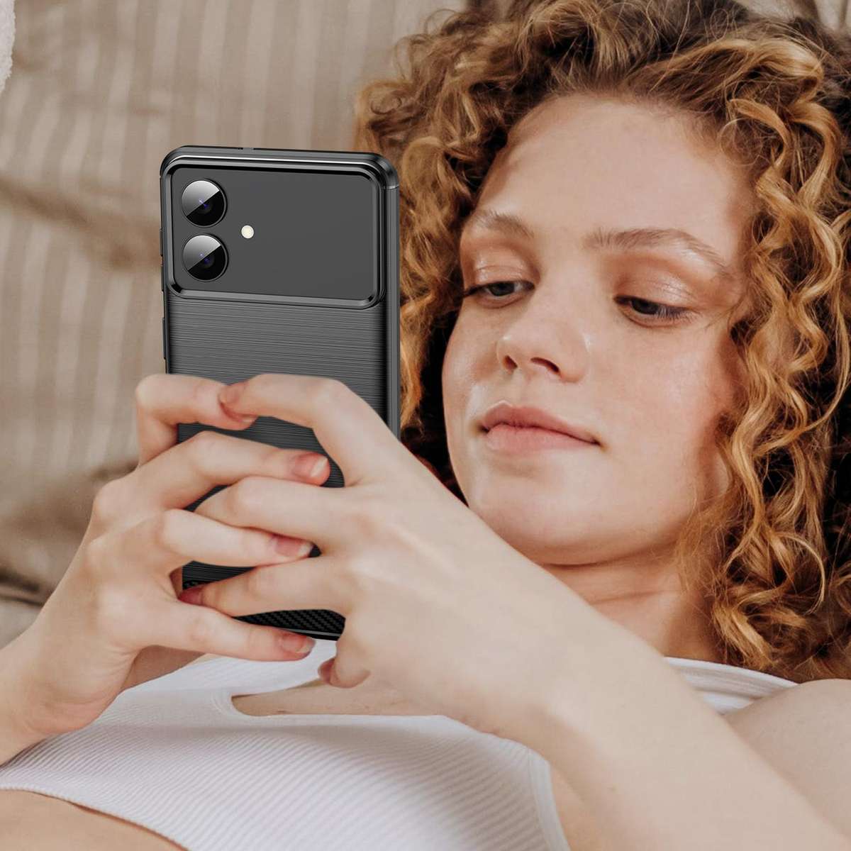 For Samsung Galaxy S26 Edge 5G Carbon Fiber Brushed Texture TPU Phone Case(Black)