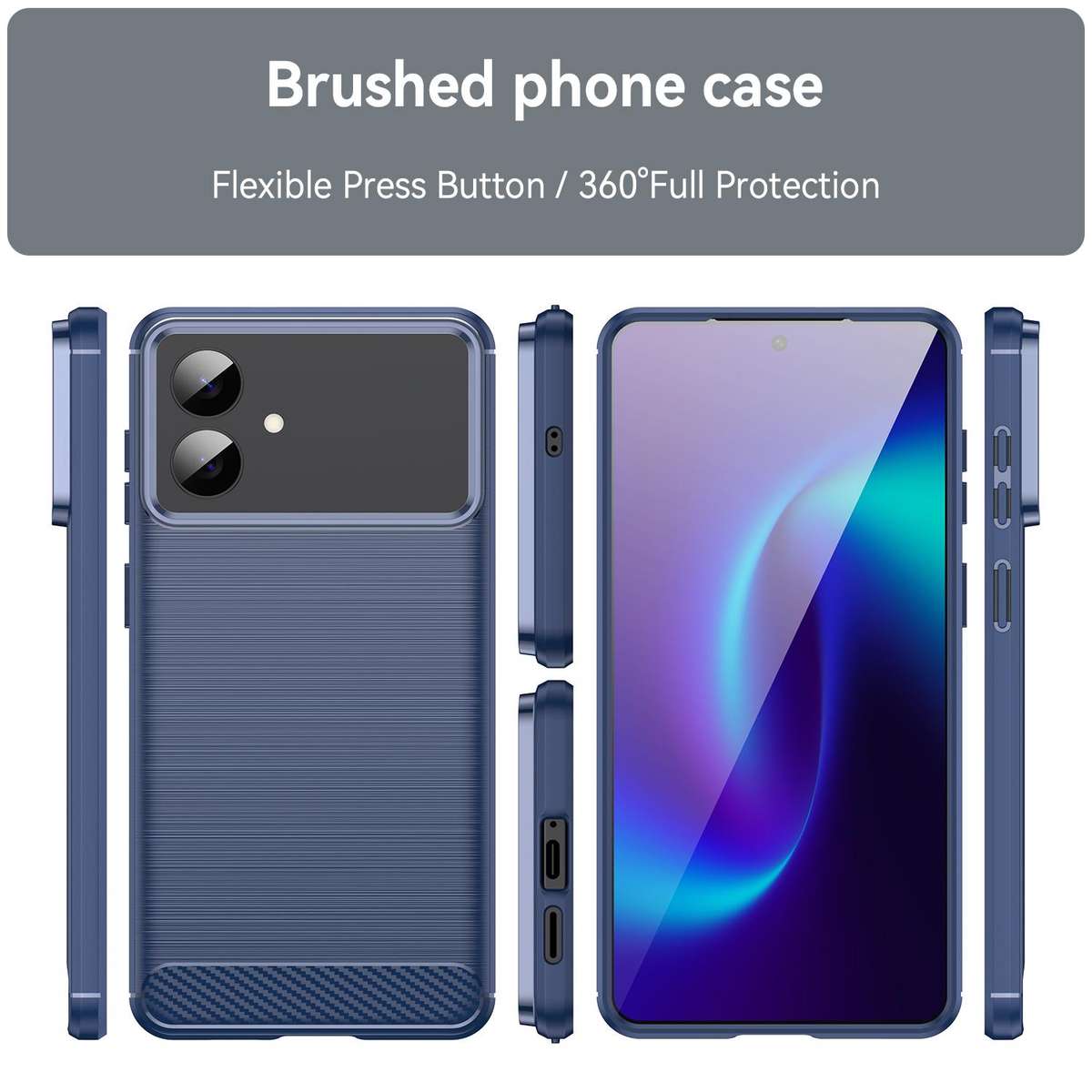 For Samsung Galaxy S26 Edge 5G Carbon Fiber Brushed Texture TPU Phone Case(Blue)