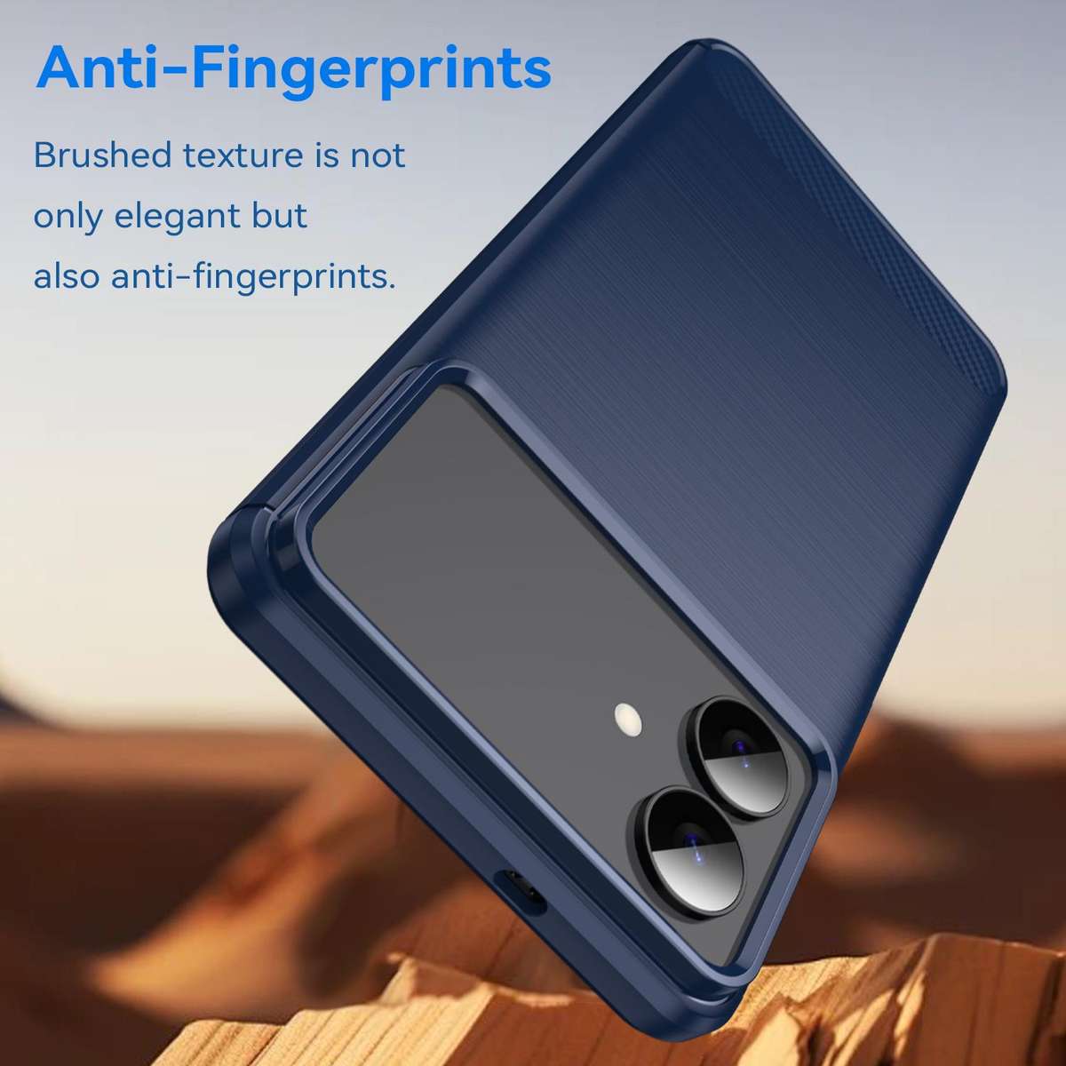 For Samsung Galaxy S26 Edge 5G Carbon Fiber Brushed Texture TPU Phone Case(Blue)
