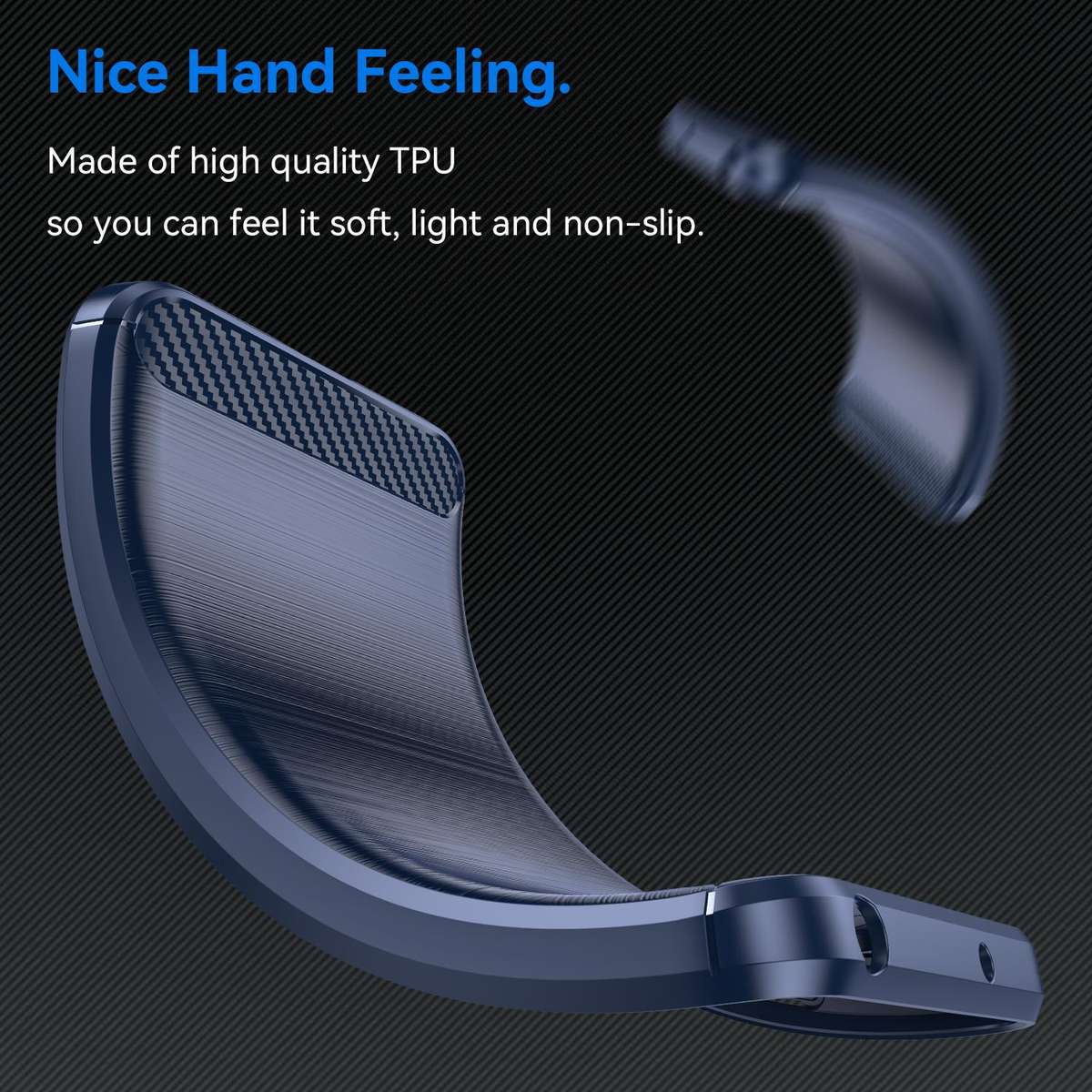 For Samsung Galaxy S26 Edge 5G Carbon Fiber Brushed Texture TPU Phone Case(Blue)