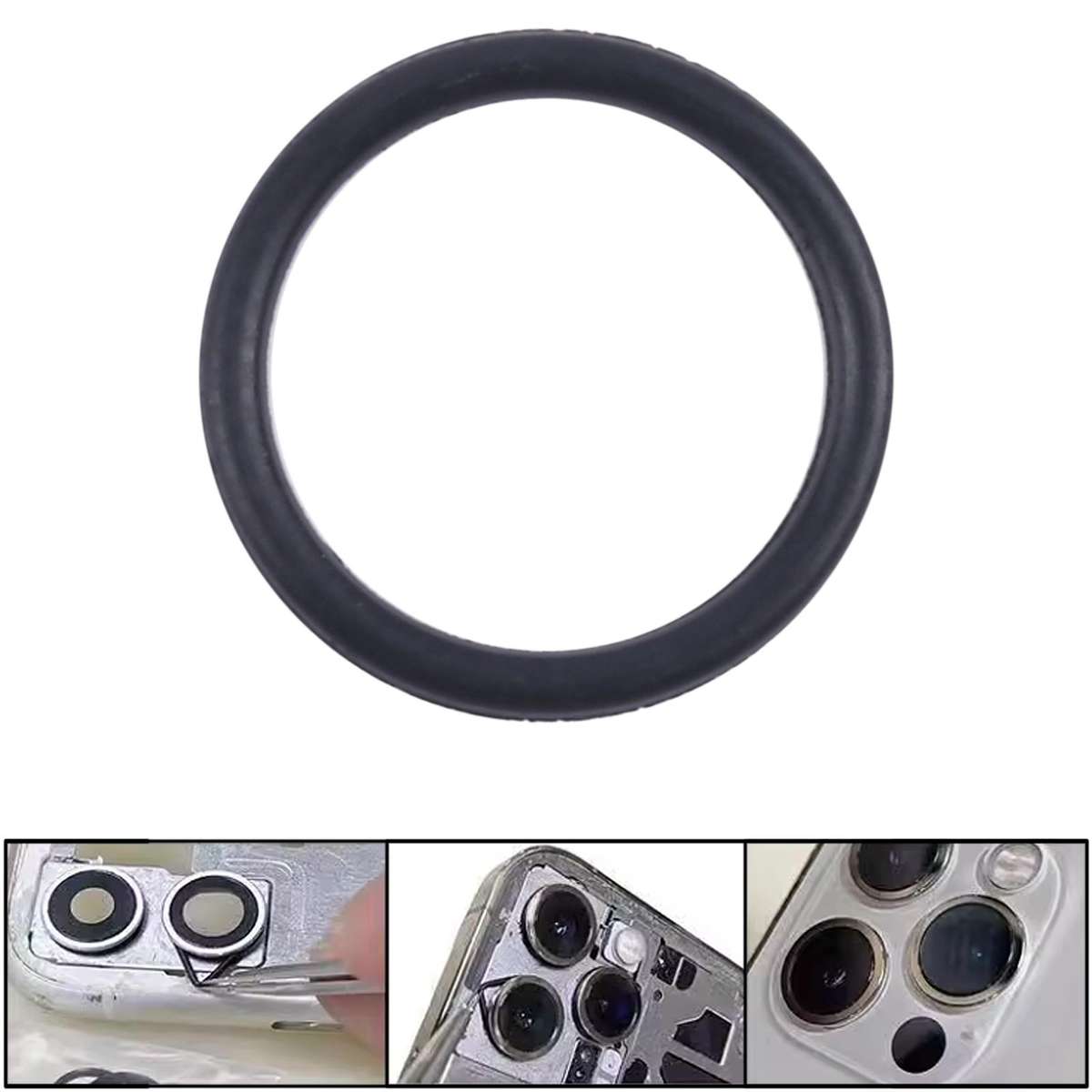 For iPhone X-17 Pro Max Rear Camera Waterproof Rubber Ring(Black)