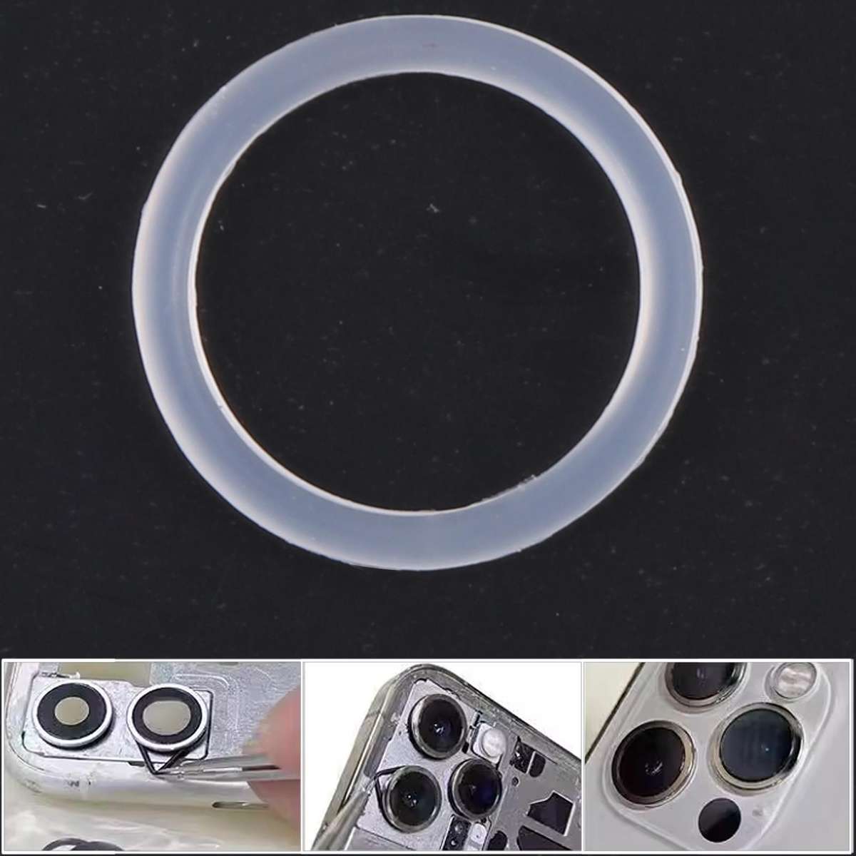 For iPhone X-17 Pro Max Rear Camera Waterproof Rubber Ring(Black)